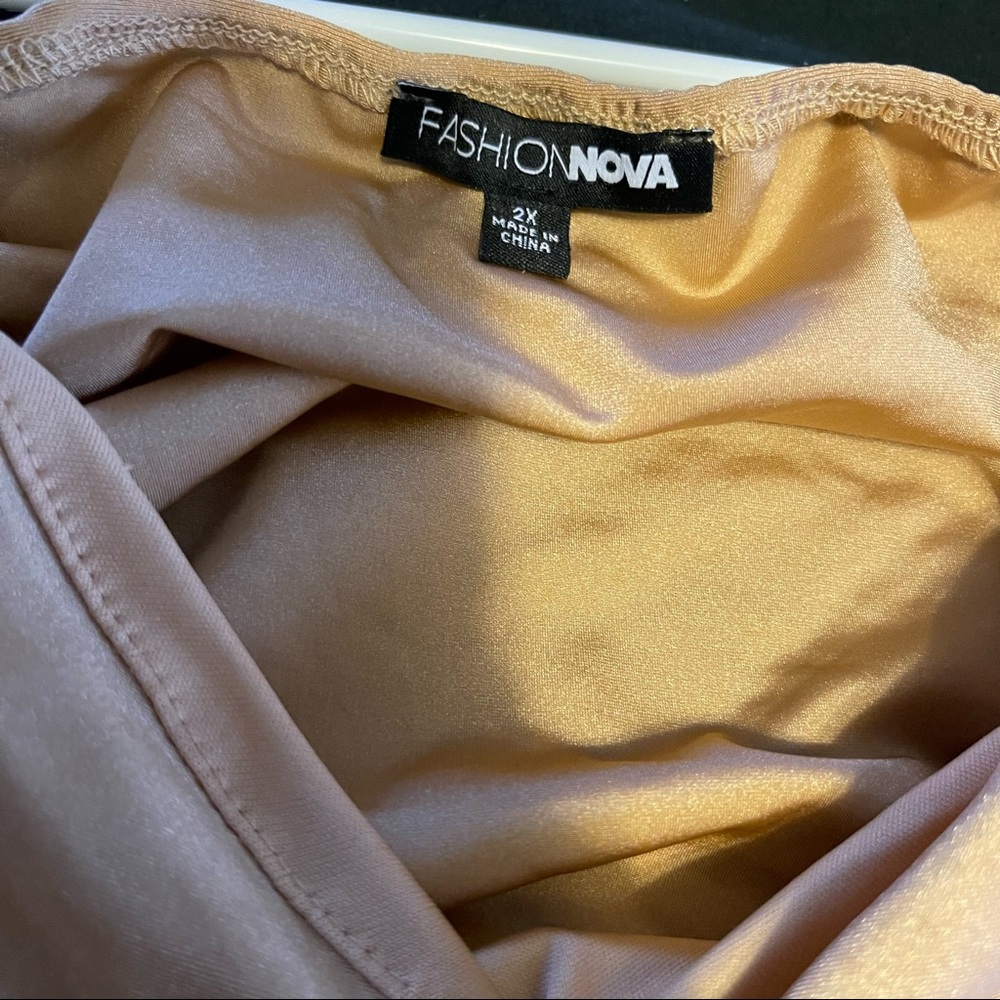 Plus Size Ruched Gold Top - Picture 4 of 5